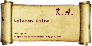 Kelemen Anina névjegykártya